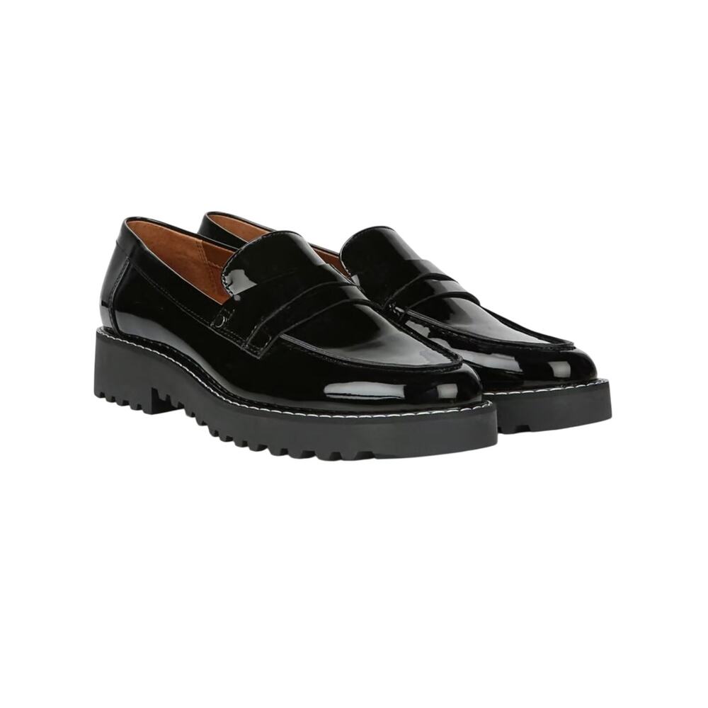 Franco Sarto Women's Cassandra Black Platform Penny Loafers Size 10